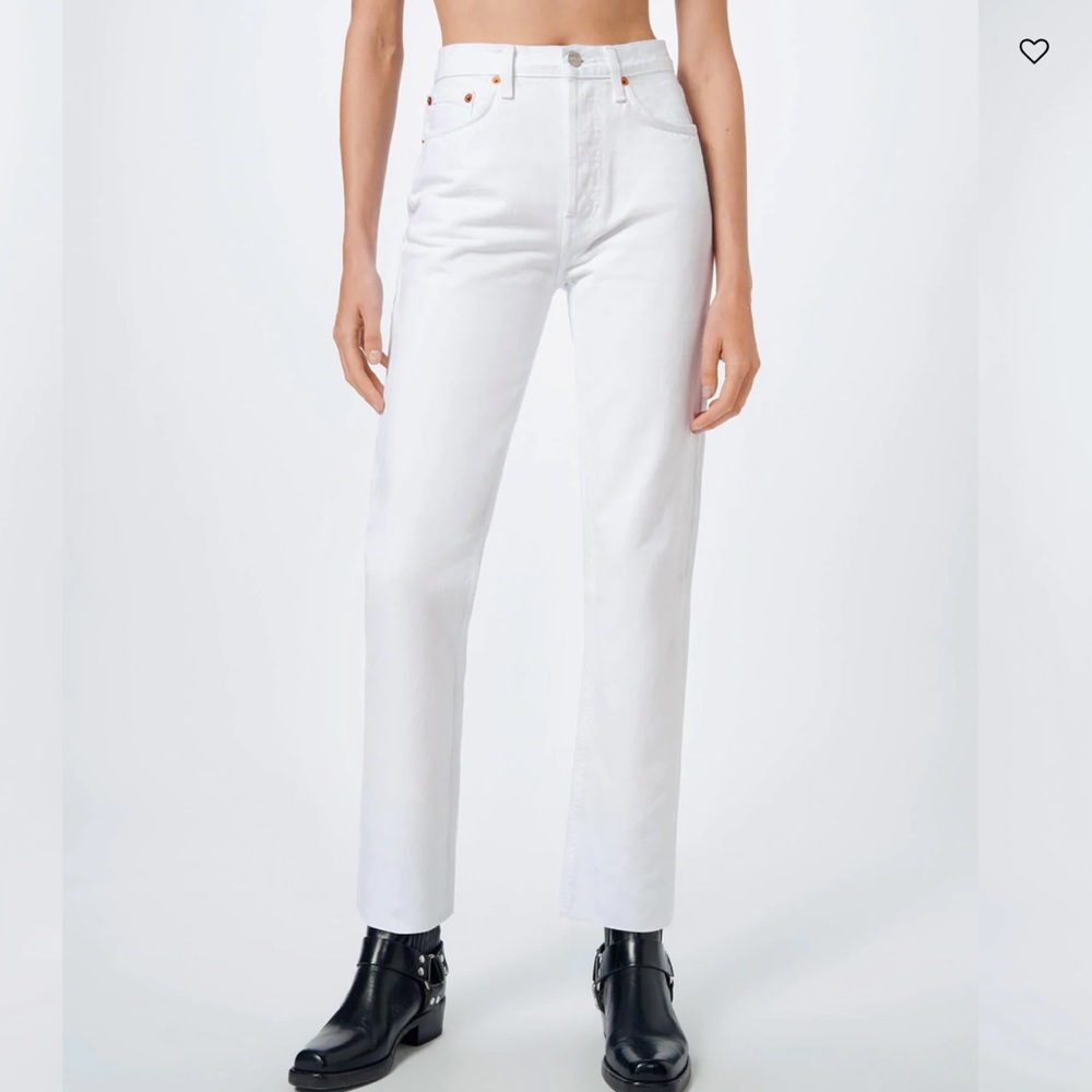 REDONE high rise Stove Pipe jeans, white, sz 27, NWT
